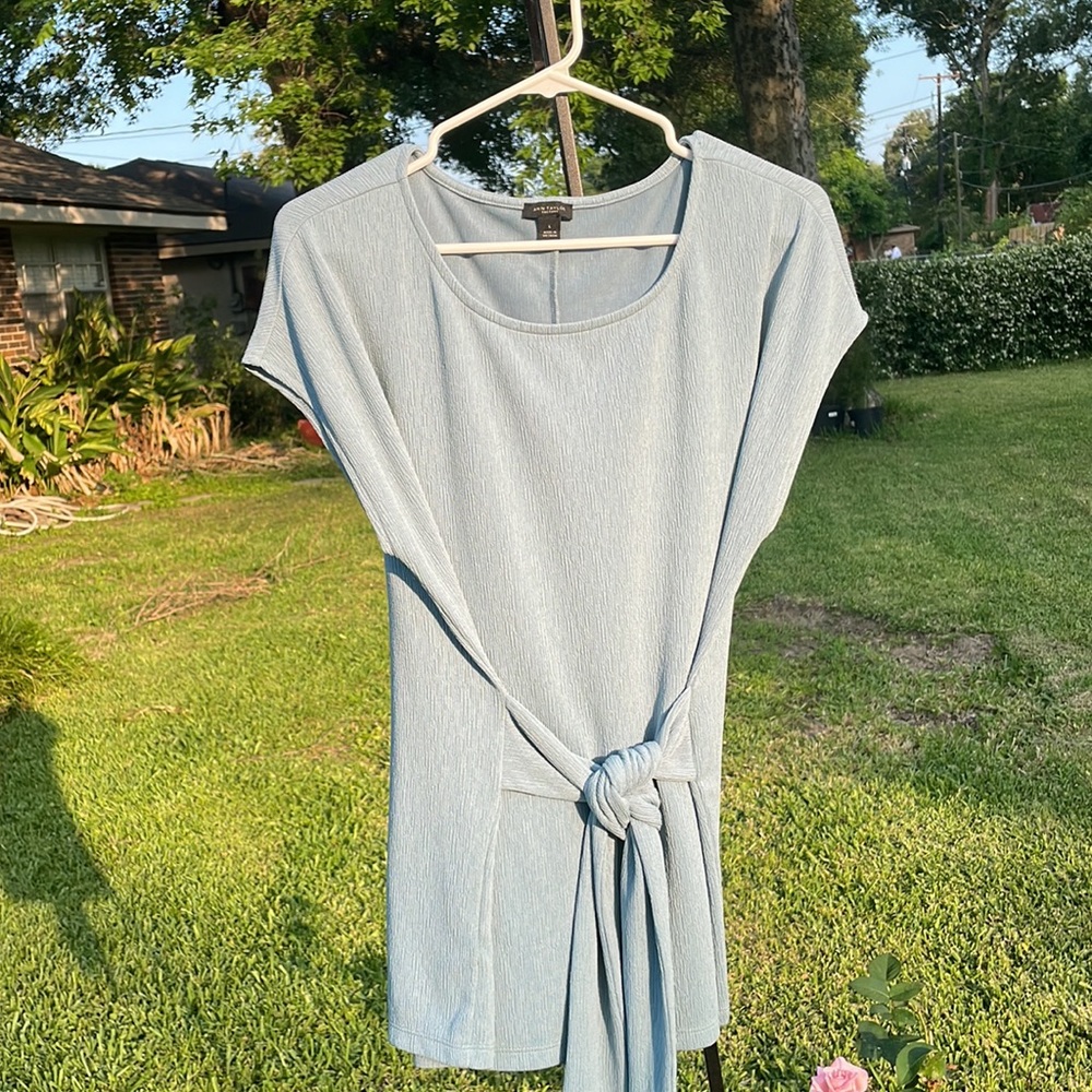 Ann Taylor confederate blue color blouse